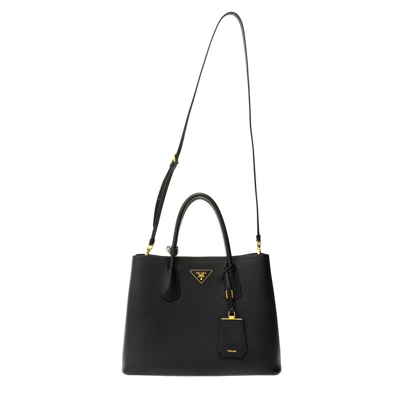 Bolsa-Prada-Double-Tote-Media-Saffiano-Preto