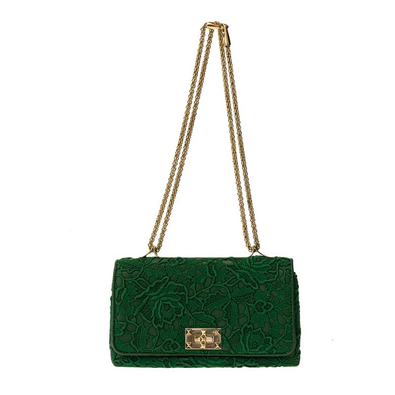 Bolsa-Valentino-Garavani-Rockstud-Bordada-Verde