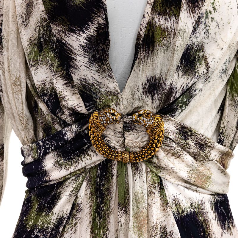 Vestido-Roberto-Cavalli-Longo-Estampado-Branco