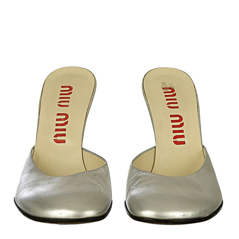 Sapato-Miu-Miu-Mule-Couro-Prateado
