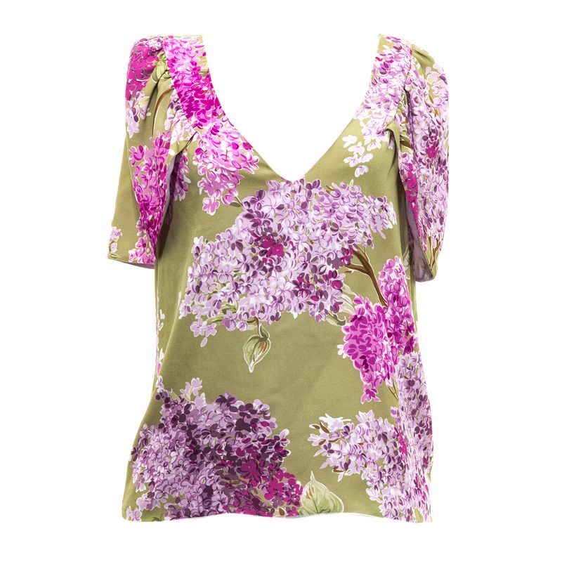 Blusa-Red-Valentino-Seda-Estampa-Floral-Verde-e-Rosa