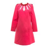 Vestido-Valentino-Rosa-e-Gola-Flores-Couro