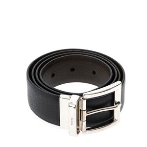 Cinto Prada Reversível Saffiano Preto e Marrom