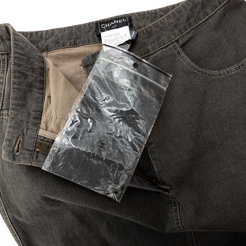 Saia-Chanel-Jeans-Cinza