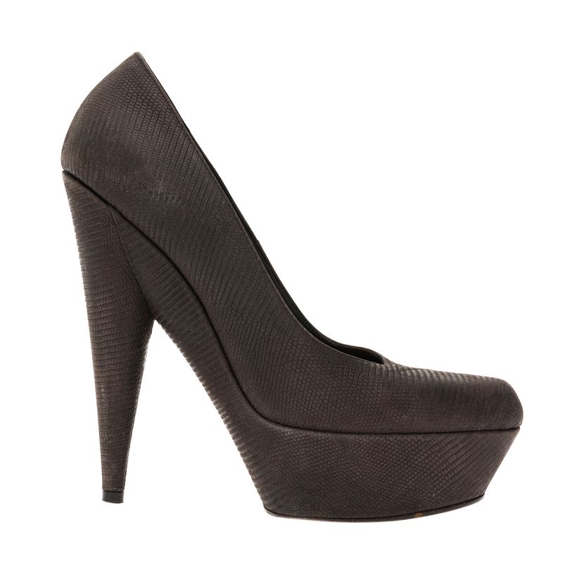 Sapato-de-Salto-Saint-Laurent-Couro-Texturizado-Marrom