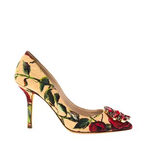 Scarpin Dolce & Gabbana Jacquard Flores e Pedraria