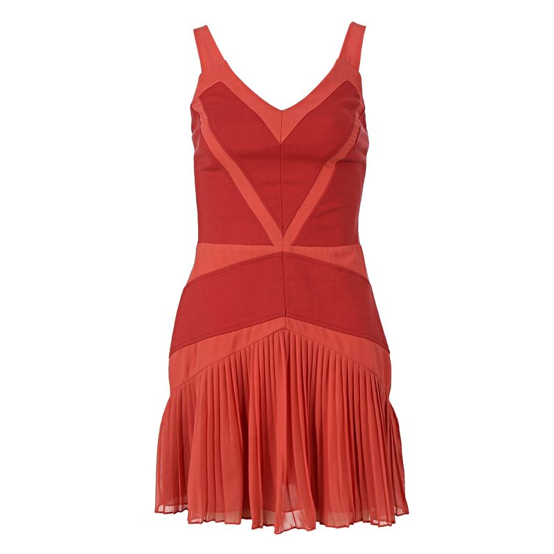 Vestido-Cris-Barros-Tecido-Plissado-Coral