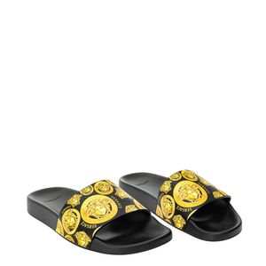 Slide Versace Logo Medusa Preta