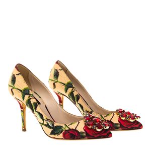 Scarpin Dolce & Gabbana Jacquard Flores e Pedraria