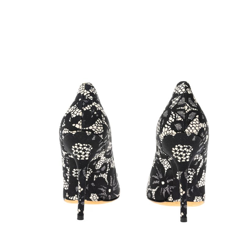 Scarpin-Dolce---Gabbana-Estampa-Renda-Preto-e-Branco