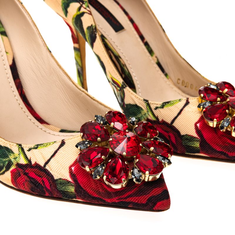 Scarpin-Dolce---Gabbana-Jacquard-Flores-e-Pedraria