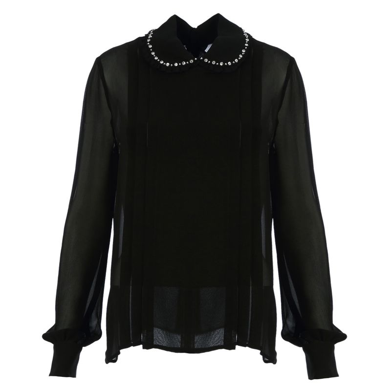 Blusa-Miu-Miu-Seda-Preta-e-Gola-em-Strass