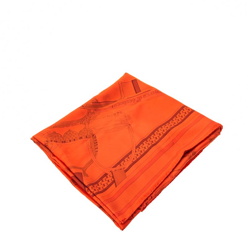 Lenco-Hermes-Seda-Vermelho-Estampado