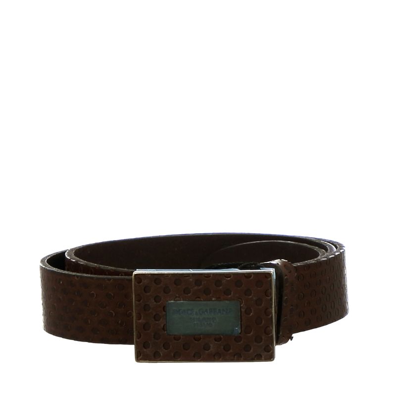 Cinto-Dolce---Gabbana-Couro-Marrom-e-Metal