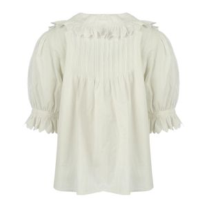 Camisa Dôen Algodão Branco e Babados