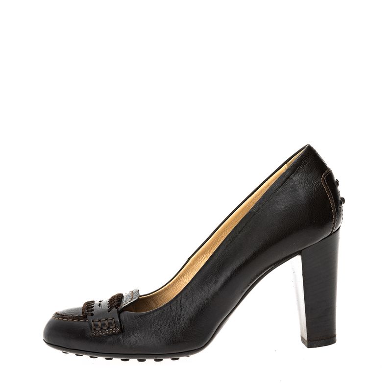 Sapato-de-Salto-Tods-Couro-Marrom