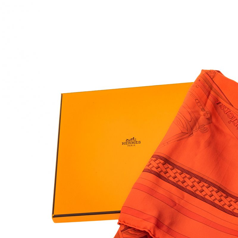 Lenco-Hermes-Seda-Vermelho-Estampado