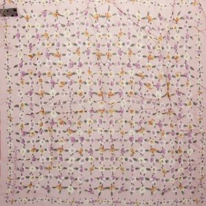 Lenço Adrienne Vittadini Seda Estampa Floral Rosa