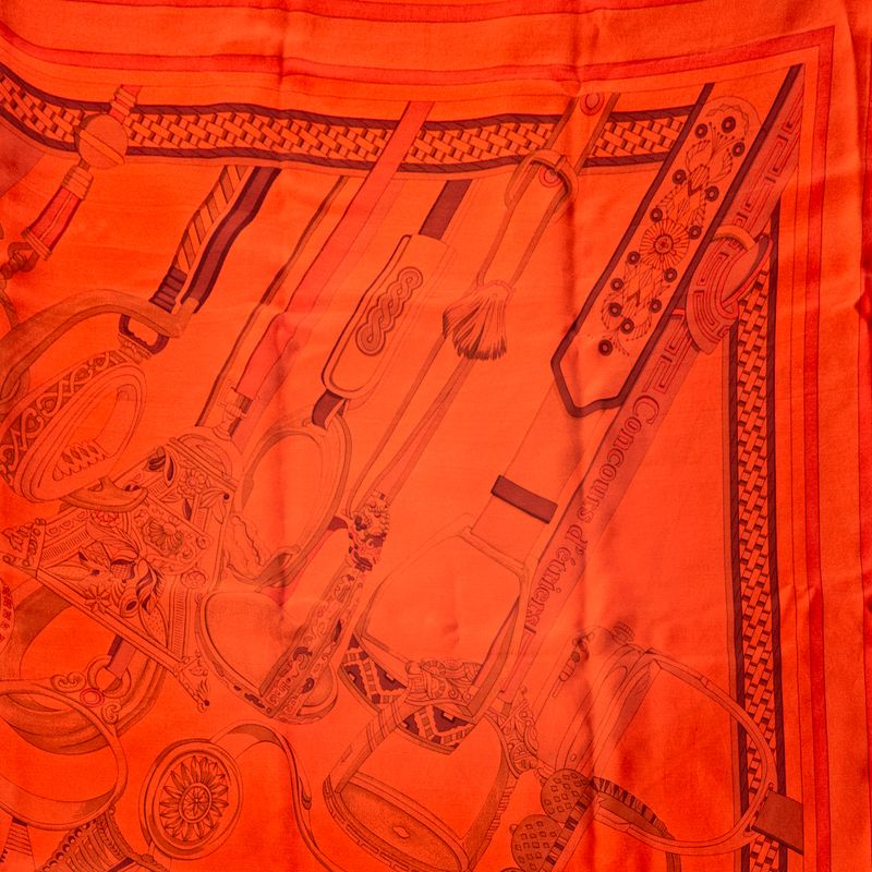 Lenco-Hermes-Seda-Vermelho-Estampado