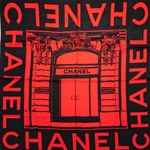 Lenco-Chanel-Vintage-Seda-Preto-e-Vermelho