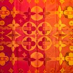Lenco-Louis-Vuitton-Seda-Laranja-e-Rosa-