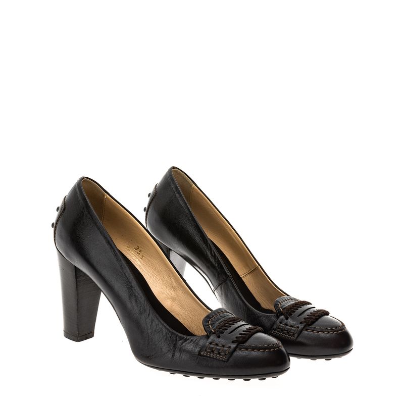 Sapato-de-Salto-Tods-Couro-Marrom
