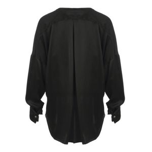 Blusa Tecido Preto Detalhe em Renda