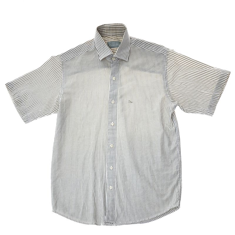 Camisa-Christian-Dior-Manga-Curta-Listrada-