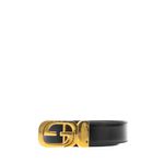 Cinto-Gucci-Vintage-GG-Interlocking-Quadrado-Couro-Preto