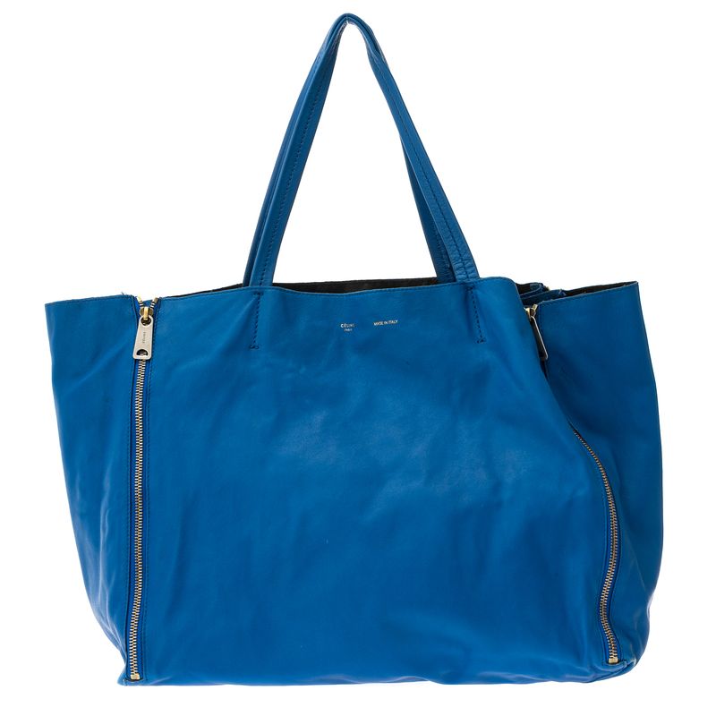 Bolsa-Celine-Horizontal-Gusset-Cabas-Tote-Azul-