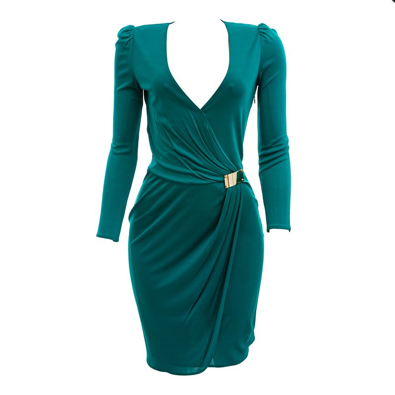 Vestido-Emilio-Pucci-Drapeado-Verde-