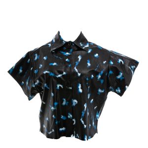 Camisa Andrea Bogosian Couro Preto Estampado