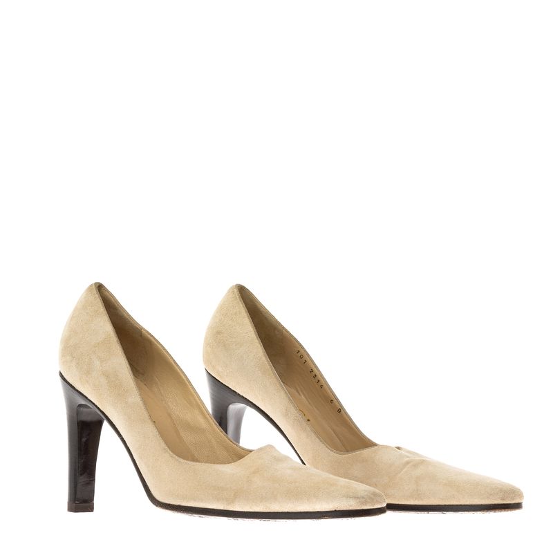 Sapato-Gucci-Vintage-Camurca-Bege-