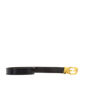 Cinto Gucci Vintage GG Interlocking Quadrado Couro Preto