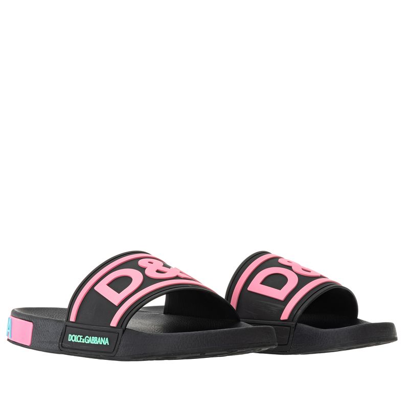 Slide-Dolce---Gabbana-Logo-Rosa-