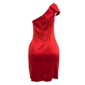 Vestido Kay Unger Cetim Vermelho