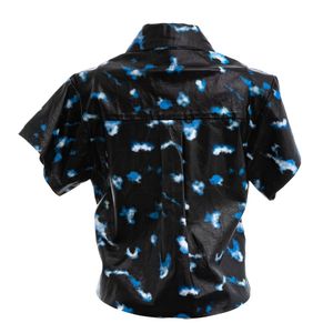 Camisa Andrea Bogosian Couro Preto Estampado