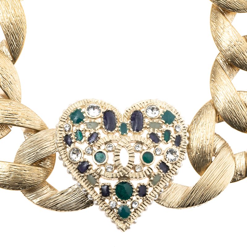 Pulseira-Chanel-Corrente-Dourada-Coracao-Pedrarias