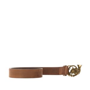 Cinto Ralph Lauren Fivela Lobo Couro Caramelo