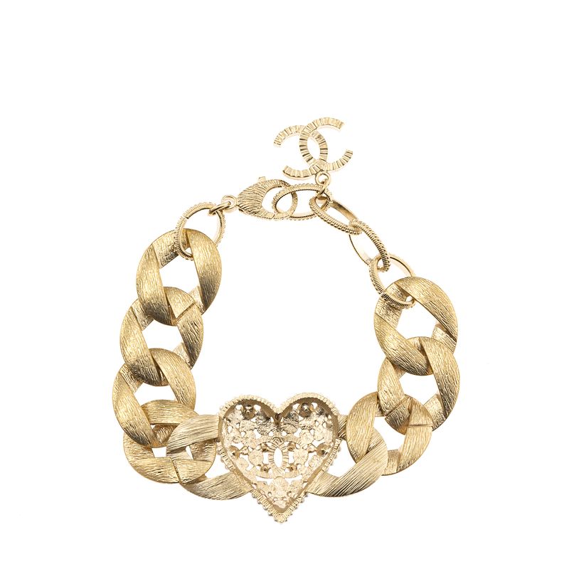 Pulseira-Chanel-Corrente-Dourada-Coracao-Pedrarias