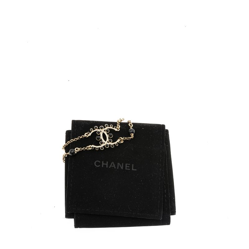Pulseira-Chanel-CC-Dourado-Perolas-e-Cristais