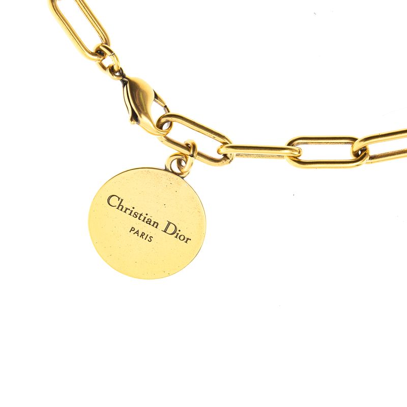 Gargantilha-Chrisitian-Dior-Dourada-Corrente-Trancada