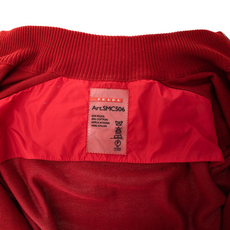 Jaqueta-Prada-Nylon-e-Trico-Vermelha