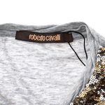 Camiseta-Roberto-Cavalli-Cinza-Bordado-Dourado
