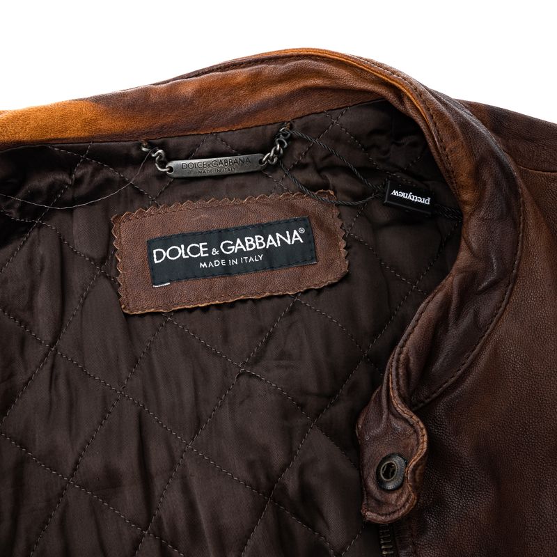 Jaqueta-Dolce---Gabbana-Couro-Marrom-