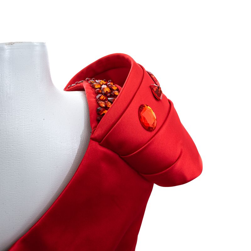 Vestido-Kay-Unger-Cetim-Vermelho