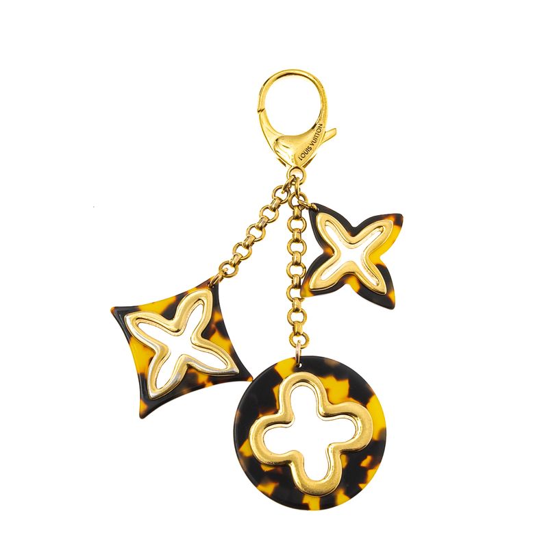 Chaveiro-Louis-Vuitton-Dourado-e-Acetato-Mescla