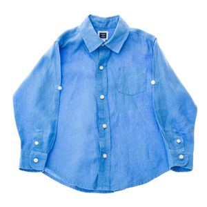 Camisa Janie and Jack Infantil Linho Azul