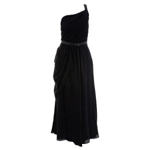 Vestido Carlos Miele Drapeado e Bordado Preto