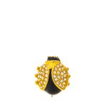 Broche-Vintage-Joaninha-Esmalte-Preto-e-Strass